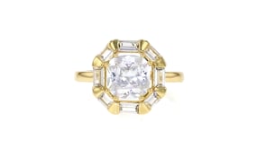 14kt Yellow Gold-Plated Ring with 3.70 ct. t.w. CZs