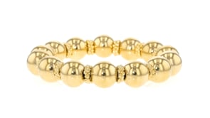 Italian 12mm 14kt Yellow Gold-Plated Bead Stretch Bracelet