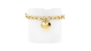 Italian 14kt Yellow Gold-Plated Heart Cable-Chain Bracelet