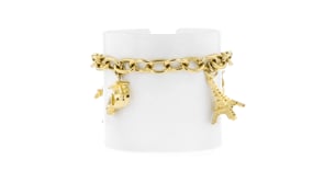 Italian 14kt Yellow Gold-Plated Travel Charm Bracelet