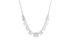 Rhodium-Plated Necklace with 10.00 ct. t.w. CZs