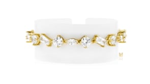 14kt Yellow Gold-Plated Bracelet with 15.70 ct. t.w. Multi-Shaped CZs