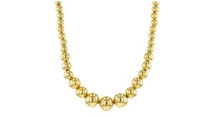 6-12mm 14kt Yellow Gold-Plated Graduated Bead Necklace