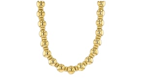 Italian 12mm 14kt Yellow Gold-Plated Bead Necklace