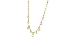 14kt Yellow Gold-Plated Bead Necklace with 2.00 ct. t.w. CZs