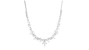 Rhodium-Plated Floral Necklace with 8.60 ct. t.w. CZs