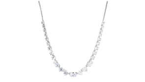 Rhodium-Plated Necklace with 9.10 ct. t.w. CZs