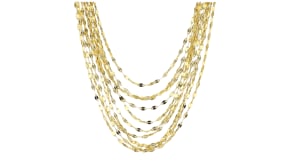 14kt Yellow Gold-Plated Multi-Strand Lumachina-Chain Necklace
