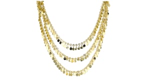 14kt Yellow Gold-Plated Multi-Strand Disc Necklace