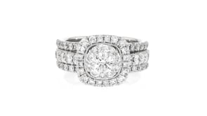 C. 1990 Vintage 2.30 ct. t.w. Diamond Ring in 10kt and 14kt White Gold