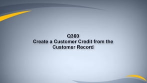 Create a Customer Credit