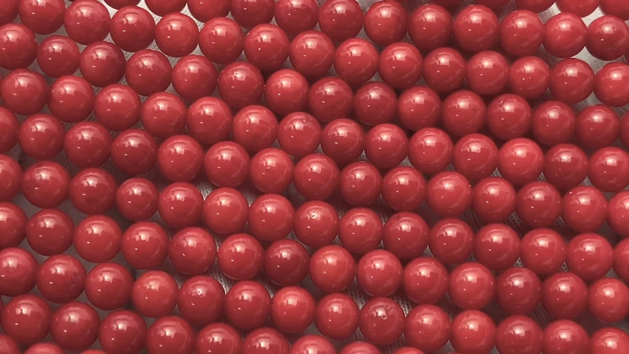 赤珊瑚・レッドコーラル（染） ラウンド5mm 1連｜天然石ビーズの卸問屋