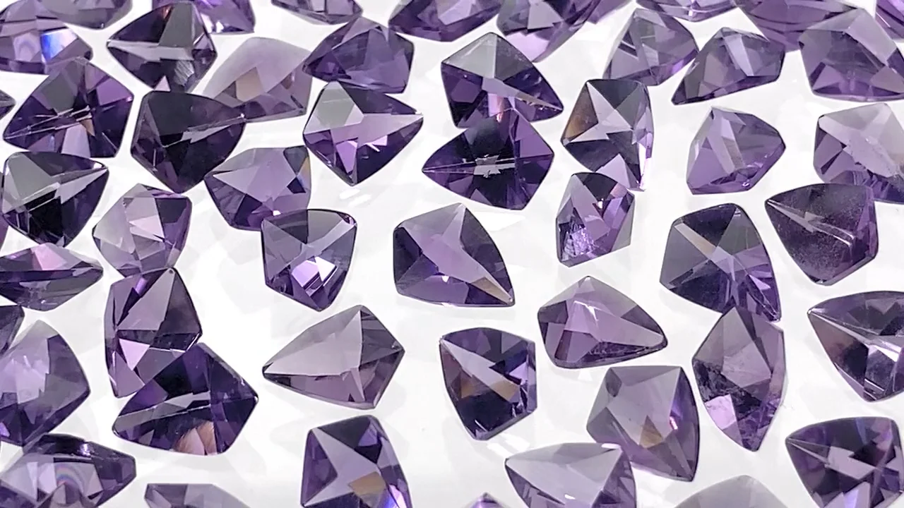 宝石質アメジスト ルース カイト ファンシーカット8×6mm 5粒｜天然石