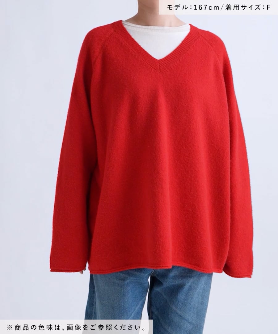 Heather ステッチラインVネックニット+ シンプルショートシャツ2点セット ZIP FIVE -White Line- セーター ニット 「White Line」 杢 Vネック