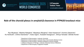 Role of the choroid plexus in amyloid-β clearance in PTPN20 knockout mice-Ryo Miyahara