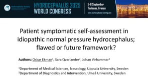 Patient symptomatic self-assessment in idiopathic normal pressure hydrocephalus; flawed or future framework?-Oskar Ekman