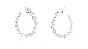 Rhodium-Plated Front-Back Hoop Earrings with 8.60 ct. t.w. CZs