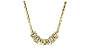 14kt Yellow Gold-Plated Rondelle Necklace with 5.88 ct. t.w. CZs