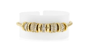 14kt Yellow Gold-Plated Rondelle Bracelet with 5.88 ct. t.w. CZs