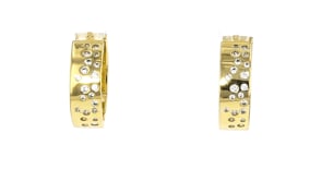 14kt Yellow Gold-Plated Hoop Earrings with .85 ct. t.w. CZs