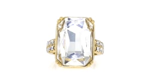 14kt Yellow Gold-Plated Ring with Simulated White Gemstones and .80 ct. t.w. CZs
