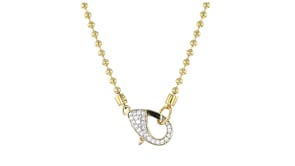 .25 ct. t.w. Lab-Grown Diamond Oversized Lobster Clasp Bead Necklace in 18kt Gold Over Sterling