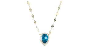 2.00 ct. t.w. White and London Blue Topaz Necklace in 18kt Gold Over Sterling