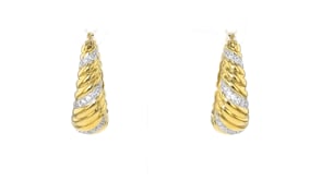 .35 ct. t.w. Lab-Grown Diamond Shrimp Hoop Earrings in 18kt Gold Over Sterling