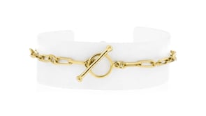 18kt Gold Over Sterling Charm-Compatible Paper Clip Link Toggle Bracelet