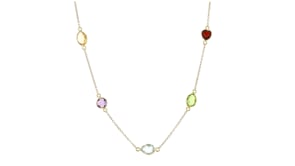 8.40 ct. t.w. Multi-Stone Station Necklace in 18kt Gold Over Sterling
