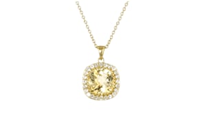 6.25 Carat Citrine and .90 ct. t.w. White Topaz Pendant Necklace in 18kt Gold Over Sterling