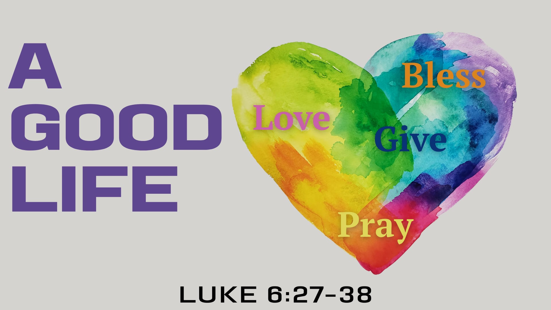 Sunday November 9 "A Good Life"