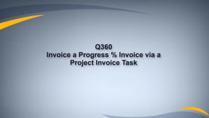 Invoice a Project Progress Invoice From Task