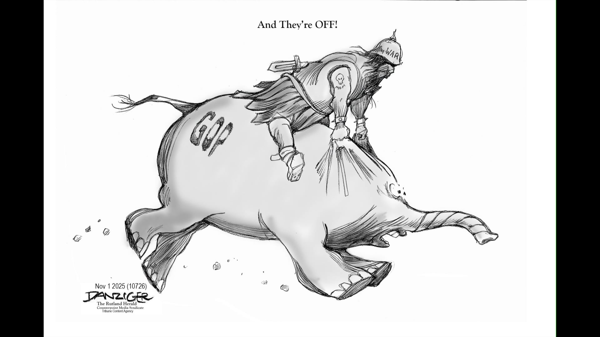 Danziger Live-Cartoon: GOP War