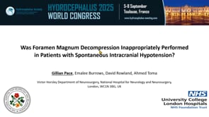 Was Foramen Magnum Decompression Inappropriately Performed in Patients with Spontaneous Intracranial Hypotension?-Gillian Pace