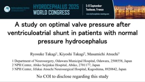 A study on optimal valve pressure after ventriculoatrial shunt in patients with normal pressure hydrocephalus-Ryosuke Takagi