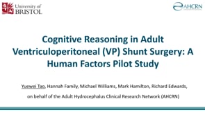 Cognitive Reasoning in Adult Ventriculoperitoneal (VP) Shunt Surgery: A Human Factors Pilot Study-Yuewei Tao