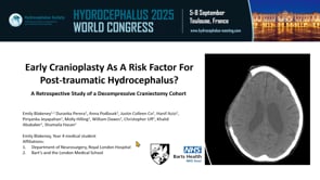 Early Cranioplasty As a Risk Factor for Post-traumatic Hydrocephalus-Emily Blakeney