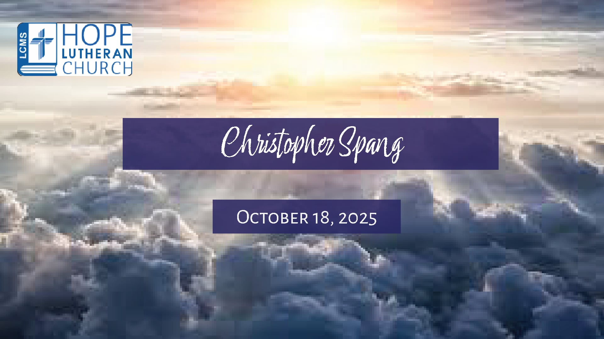 Chris Spang Memorial Service - October 18, 2025
