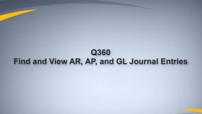 Find and View AR, AP, GL Journal Entries