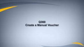 Create a Manual Voucher