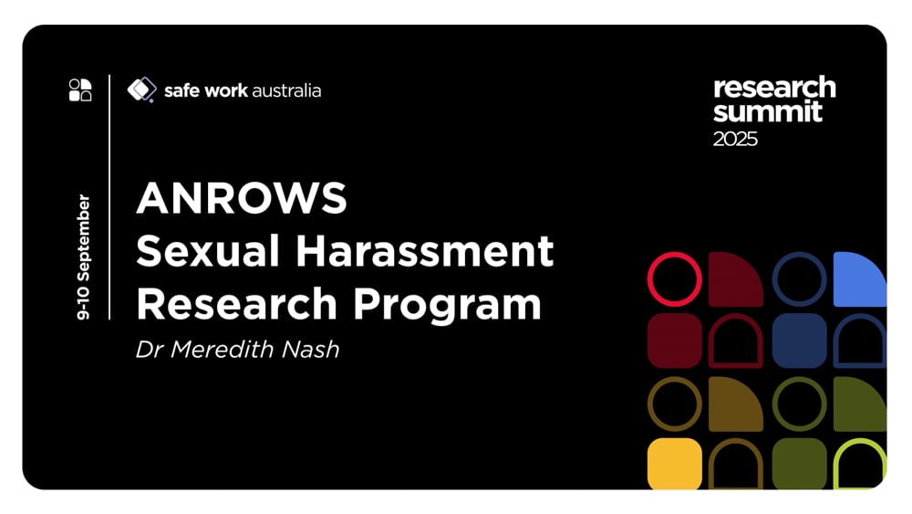 ANROWS Sexual Harassment Research Program - Dr Meredith Nash