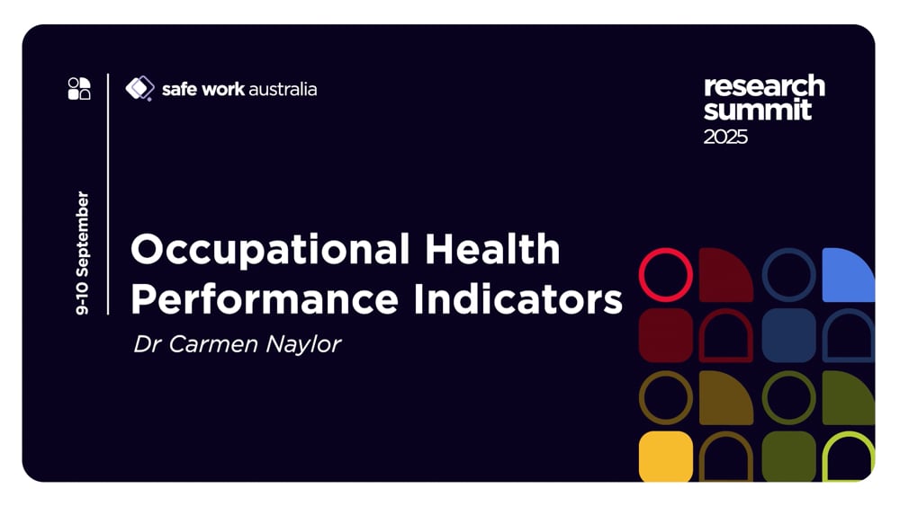 Occupational Health Performance Indicators - Dr Carmen Naylor