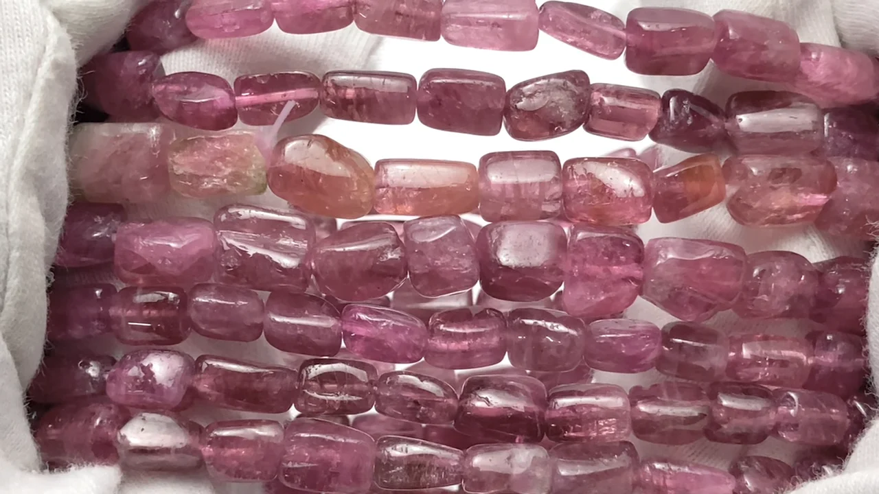 ★限定NEW★高品質♢お買得【ピンクトルマリンタンブル連】❤️ ピンクトルマリン タンブル ブレスレット｜天然石ビーズの卸問屋・通販