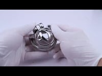 METAL CHASTITY CAGE MALE SMALL WITH THREE WAY ADJUSTABLE BELT 12