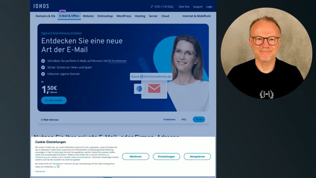 Deine eigene E-Mail Domain bei IONOS sichern