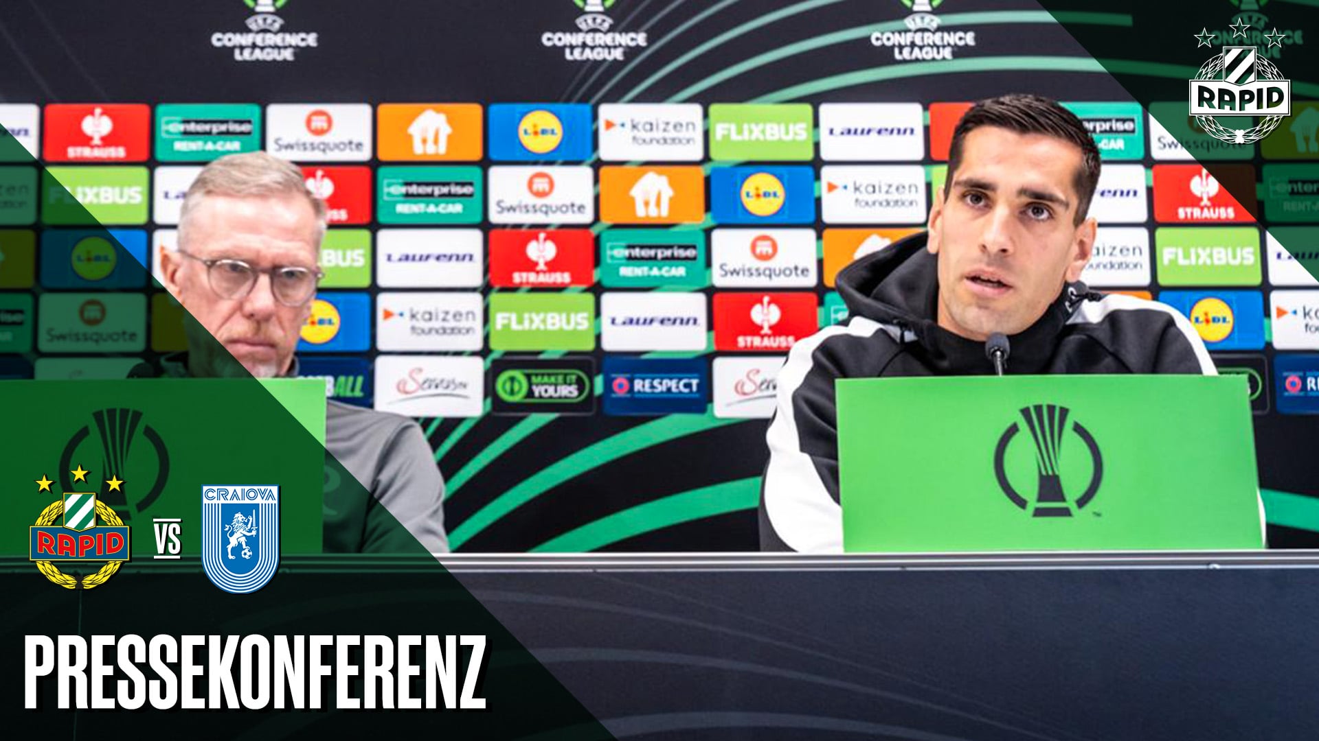 Pressekonferenz vor dem Spiel gegen Universitatea Craiova