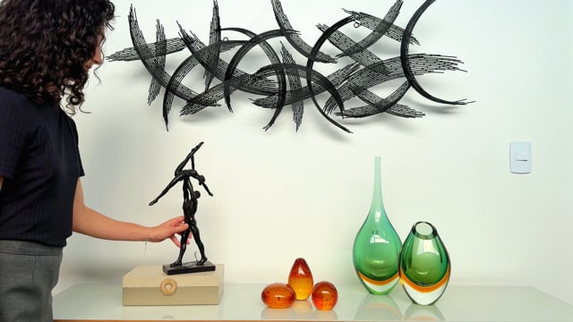 Escultura de Parede Elementos Preto