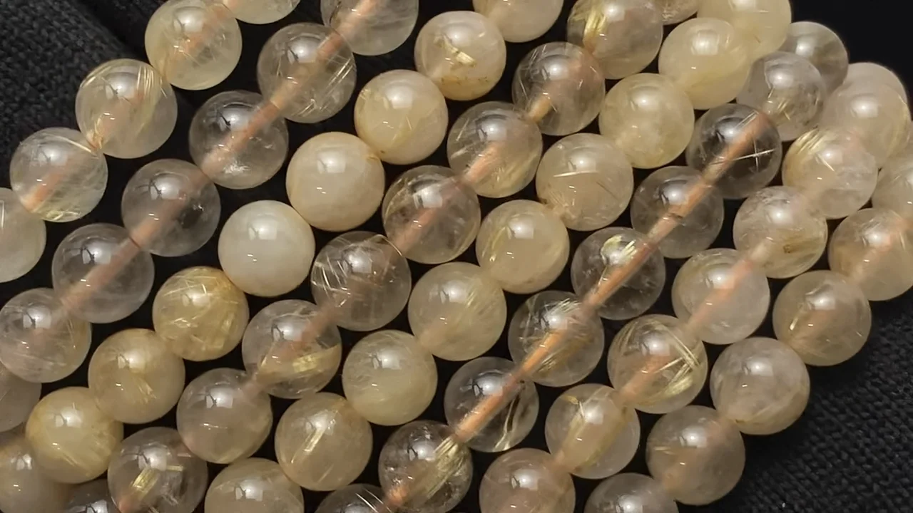 ルチルクォーツ ラウンド8mm ブレスレット｜天然石ビーズの卸問屋