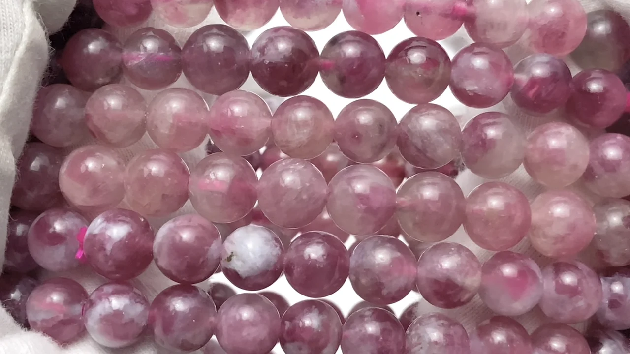 ピンクトルマリンシリカ ラウンド7mm ブレスレット｜天然石ビーズの卸